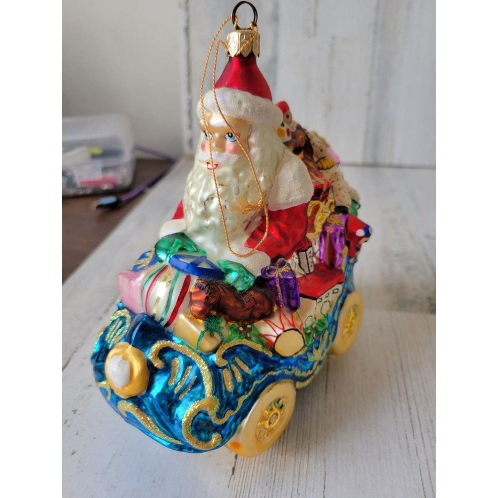 Radko royal roadster Santa large car toys ornament vintage Xmas tree‎